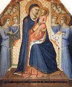 Pietro Lorenzetti Madonna and Child Enthroned with Eight Angels oil painting on canvas